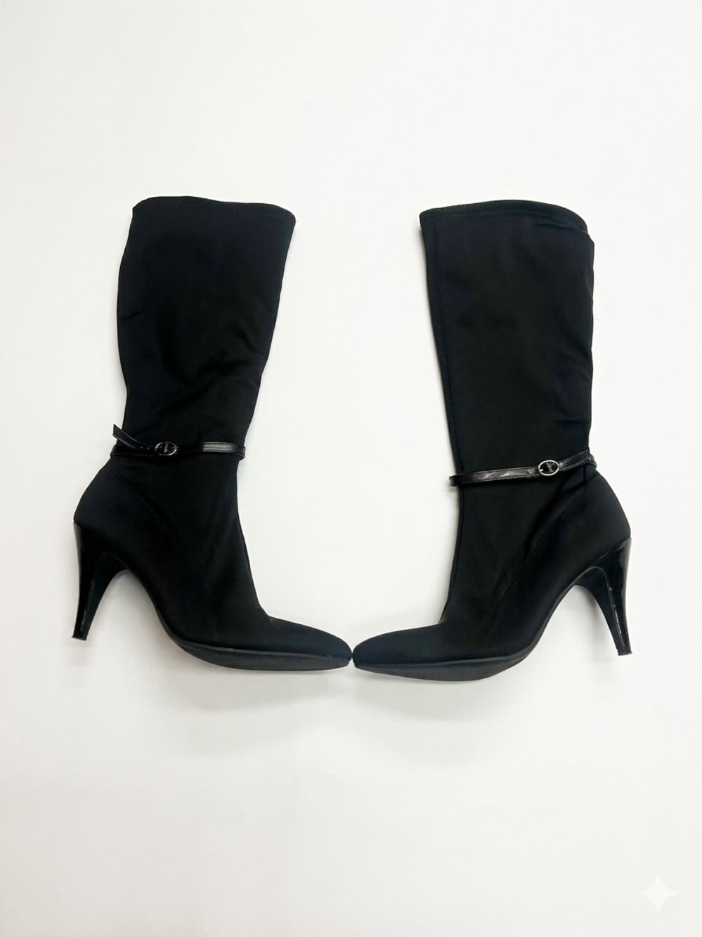 Nine West Brantyn Black Neoprene Sock Boots - Size 9M Stiletto Heel